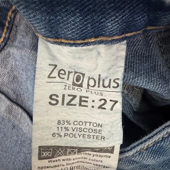 Zero Plus Cropped Denim Culottes Wide Leg Medium Wash Blue Jeans Size 27 Casual - Picture 7 of 10
